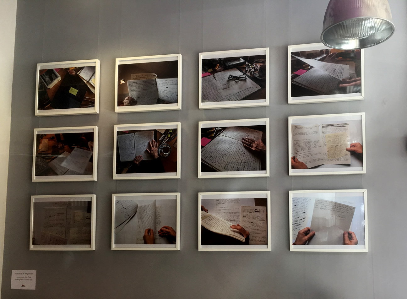 «Velocidad de los jardines», exposición del manusrito de Eloy Tizón fotografiado por Lisbeth Salas en Los portadores de sueños