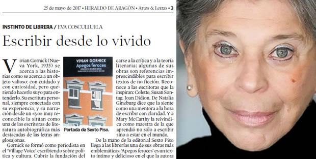 Vivian Gornick: Escribir desde lo vivido