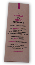 Certificado de autenticidad de la serigrafía "El castillo", de Mauro Entrialgo